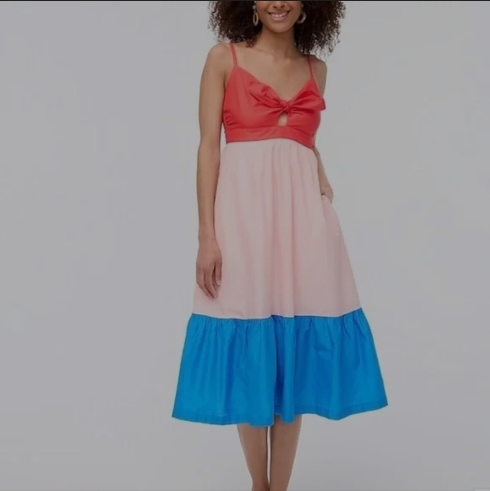 J.Crew Sleevless Colorblock Tie-Front Dress (6P) NWT